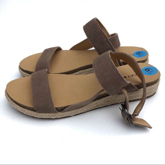 New! Lucky Brand small wedge espadrilles sandals size 6.5 - Picture 1 of 5